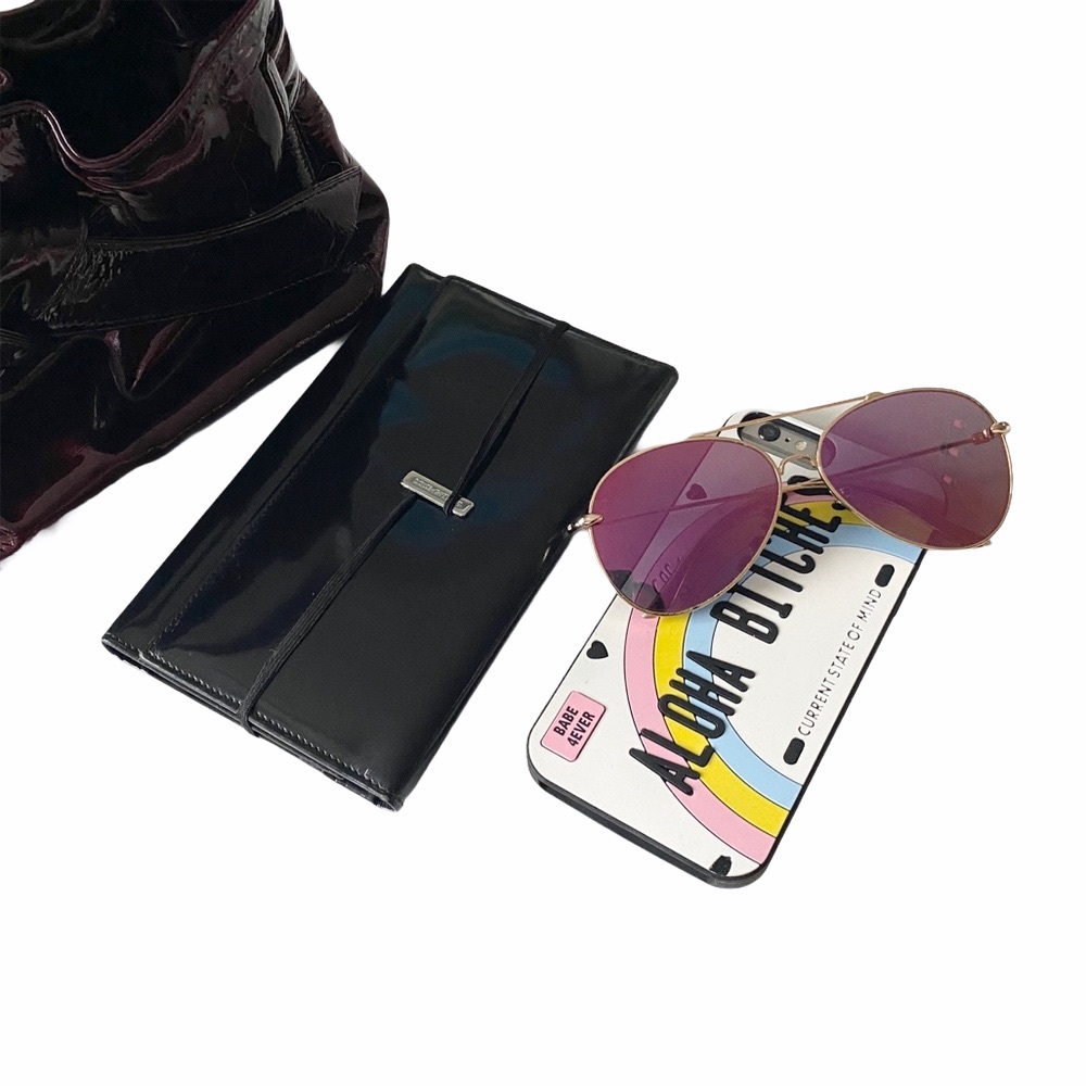 Kooba ❁ Bonnie Patent Leather Mini Bow Top Handle Handbag Bag ❁ Purple Merlot ❁ - Picture 14 of 17